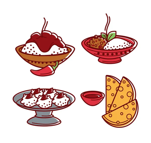 Indian cuisine food — Stock Illustration Indian cuisine food Stock Vector
