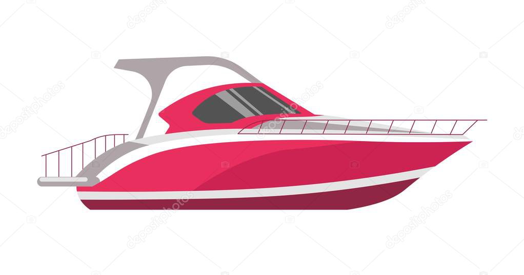 Speed boat yacht  flat icon