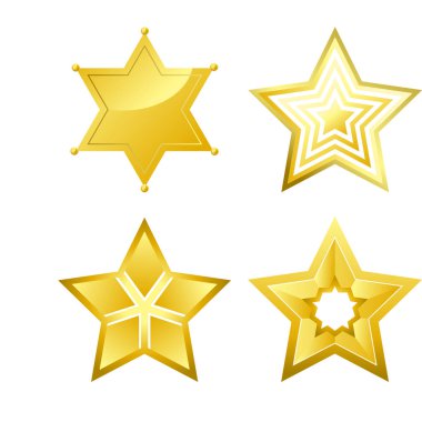 Parlak parlak beş köşeli yıldız 