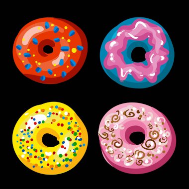 lezzetli donuts kümesi