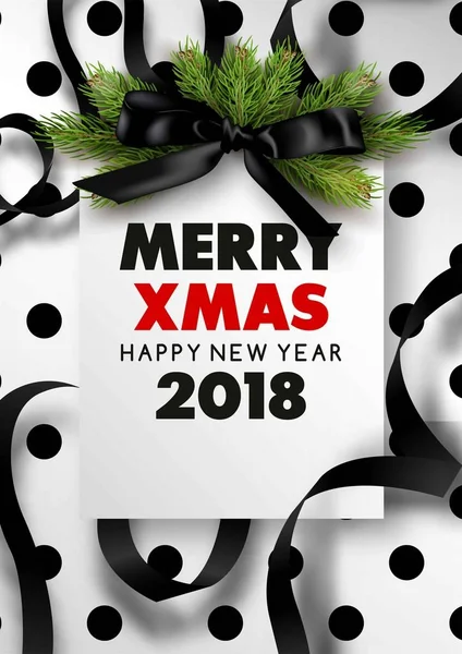 Feliz Navidad 2018 postal con estilo — Vector de stock
