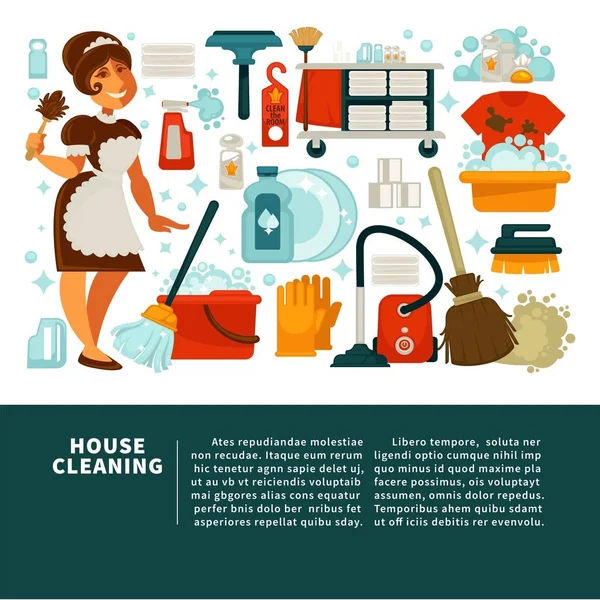 Servizio di pulizia della casa banner promozionale — Vettoriale Stock
