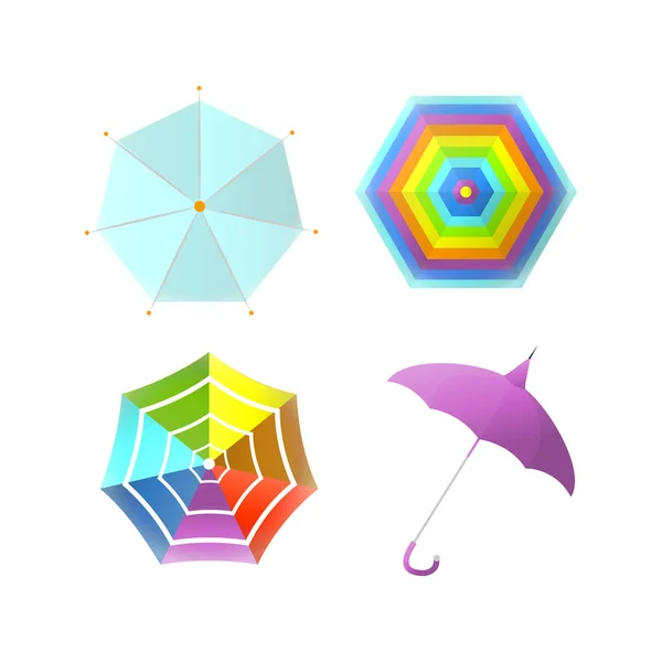 Parasols en couleur arc-en-ciel — Image vectorielle