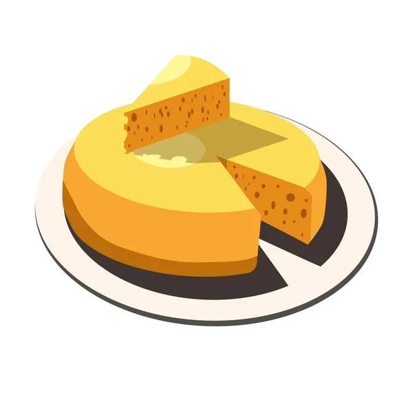 Peynir kafa ve peynir dilimi yumru — Stok Vektör