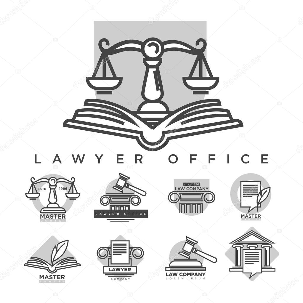 Law company logotypes collection 