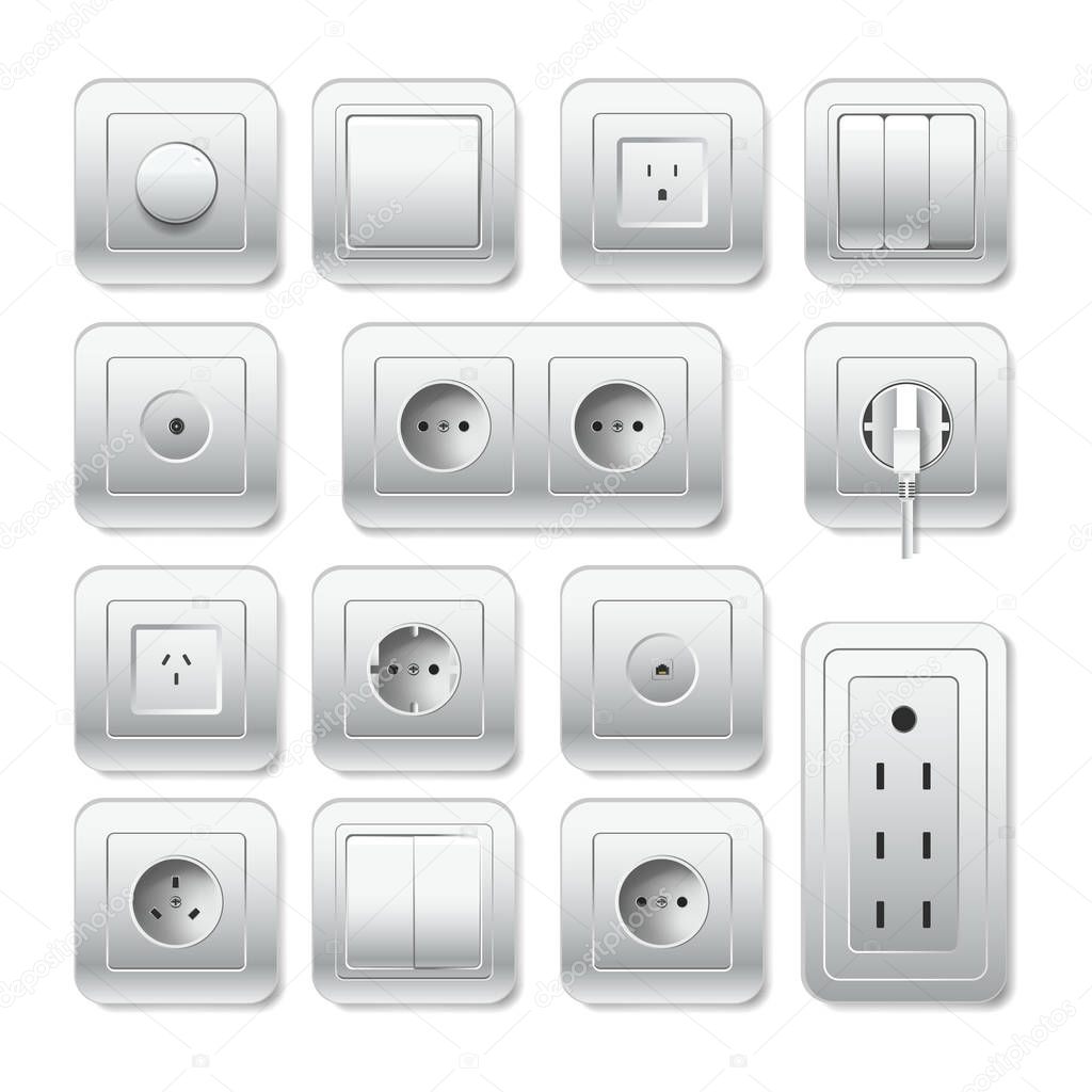 light switch and cable inlet icons