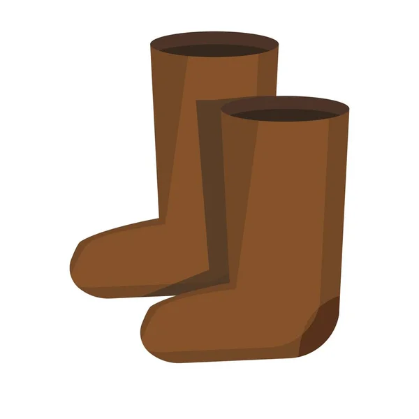 Par de botas de fieltro retro — Vector de stock