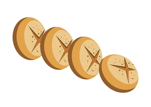 Νόστιμα στρογγυλά ψωμιά — Διανυσματικό Αρχείο