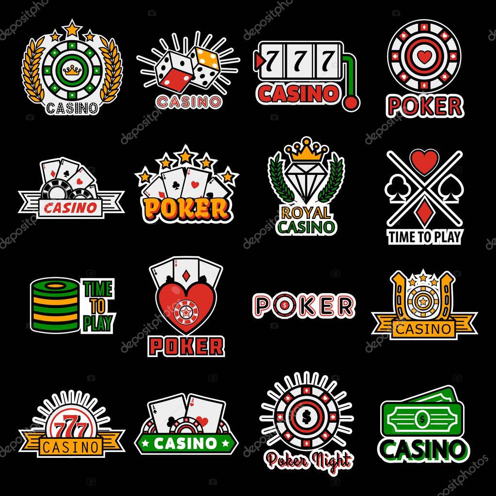 Set  of casino poker logo templates