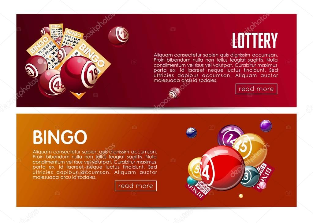 Bingo lotto lottery banners template