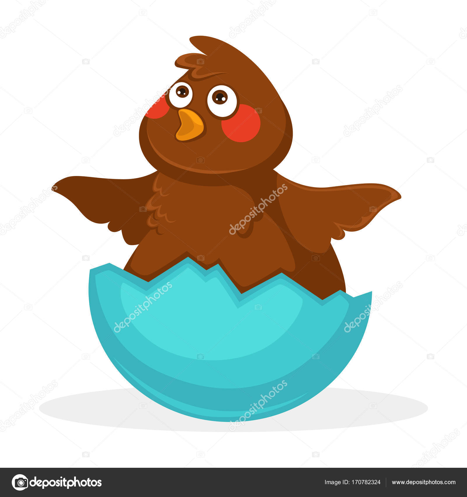 Bébé Oiseau à Lintérieur De La Coquille Doeuf Bleu Image