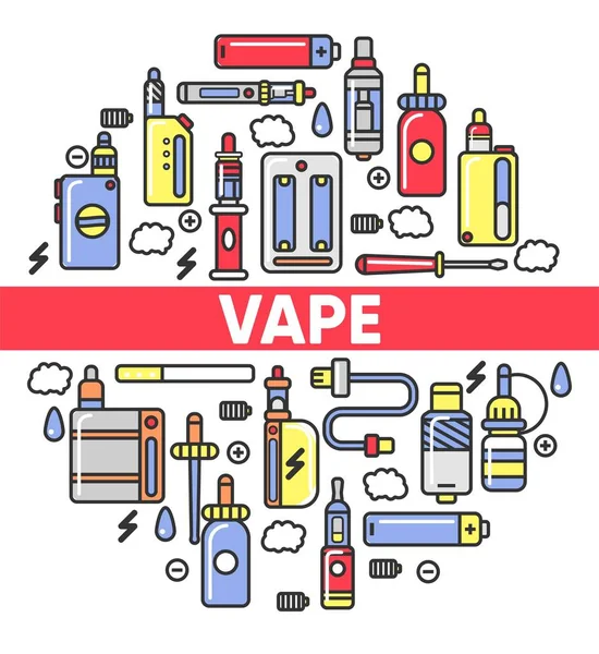 Vape εικόνες set — Διανυσματικό Αρχείο