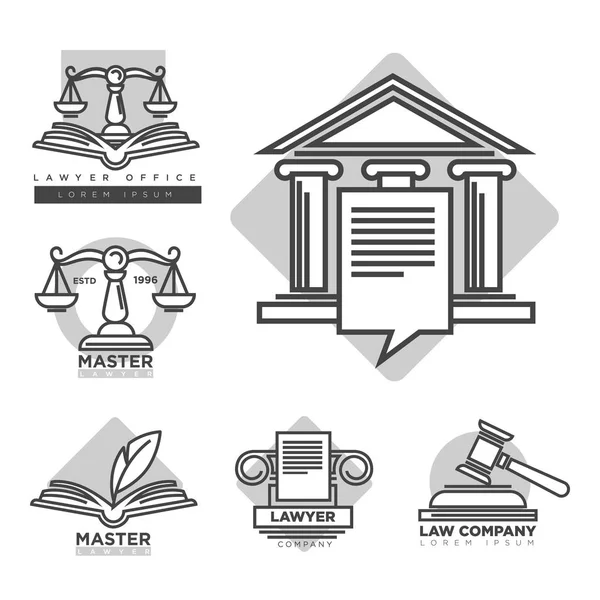 Law company logotypes collection — Stock Vector