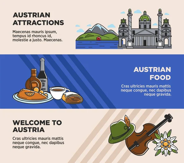 Bienvenidos a Austria banners set — Vector de stock