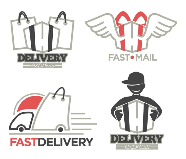 Delivery logotypes set — Stock Vector