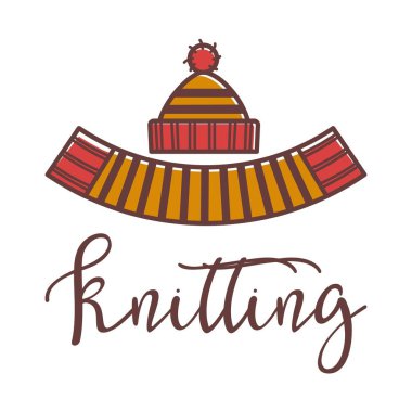 Örme kış yün şapka ve atkı 