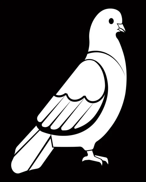 Paloma blanca simple pájaro — Vector de stock