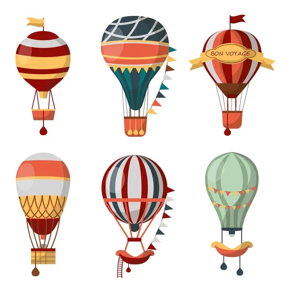 Ícones de balão de ar quente —  Vetores de Stock