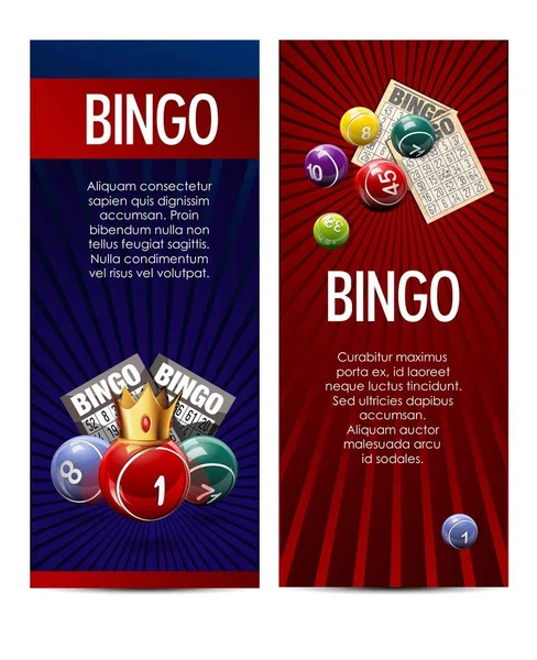 Bingo lotto loteria banery szablonu. — Wektor stockowy