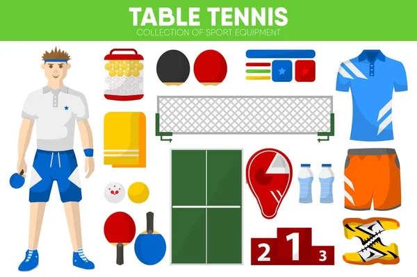 Ensemble d'icônes de tennis de table — Image vectorielle