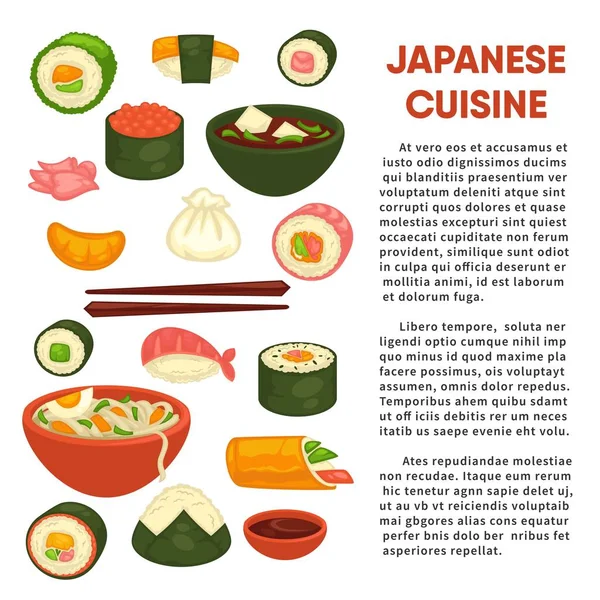 Ιαπωνική κουζίνα διαφημιστική αφίσα — Διανυσματικό Αρχείο