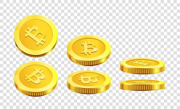 Bitcoin pièces d'or — Image vectorielle