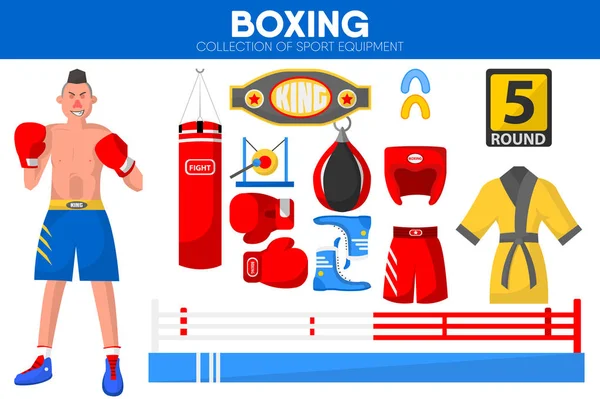 Набір спортивних іконок боксу — стоковий вектор