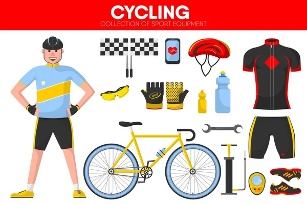 Ciclismo iconos conjunto — Vector de stock