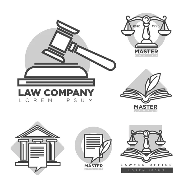 Сбор логотипов юридических компаний — стоковый вектор