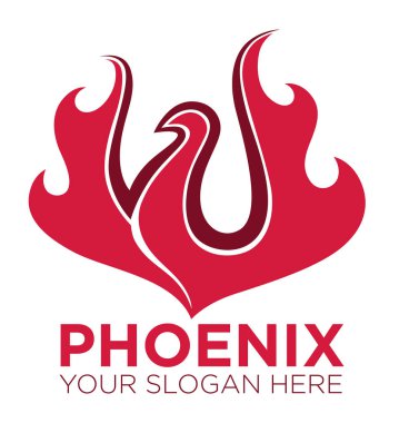 Phoenix kuş logo şablonu