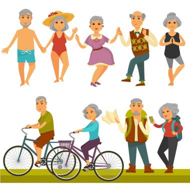 Yaşlı insanlar etkinlik stil spor 