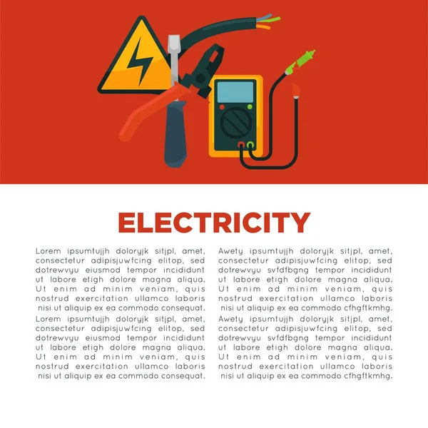 Eletricidade cartaz informativo — Vetor de Stock