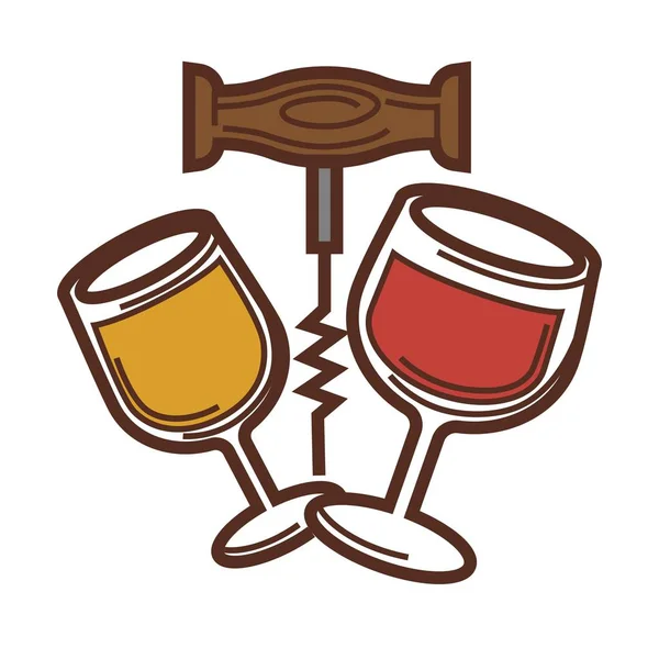 Wijn embleem ontwerp — Stockvector