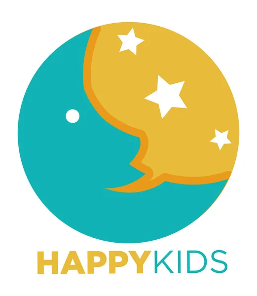 Emblema promocional crianças felizes — Vetor de Stock