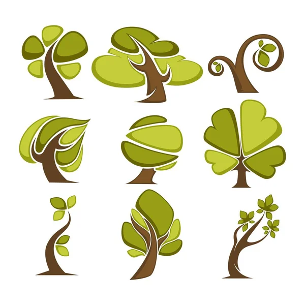 Plantillas de logotipo de árboles verdes — Vector de stock