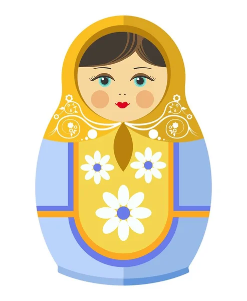 Matryoshka pop met ornament — Stockvector