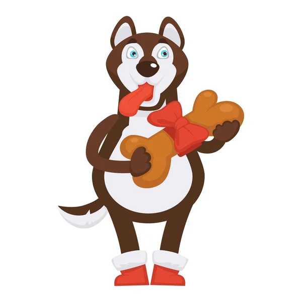 Husky psa vánoční ikony — Stockový vektor