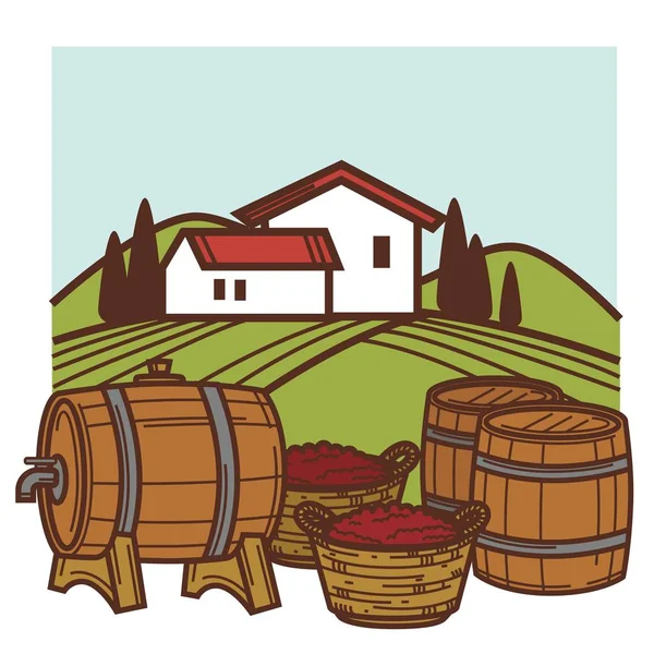 Diseño del emblema del vino — Vector de stock