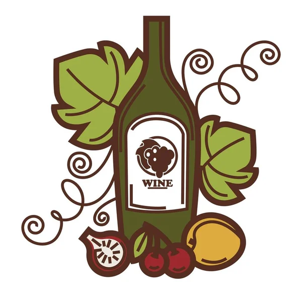 Diseño del emblema del vino — Vector de stock