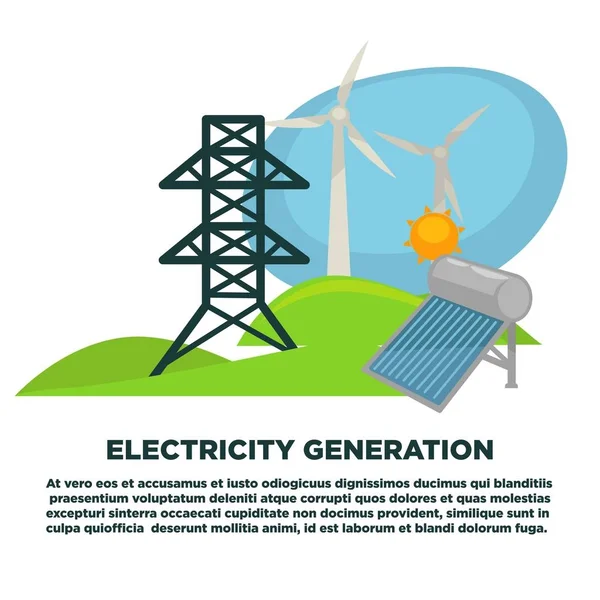 Manifesto sulla produzione di energia elettrica — Vettoriale Stock