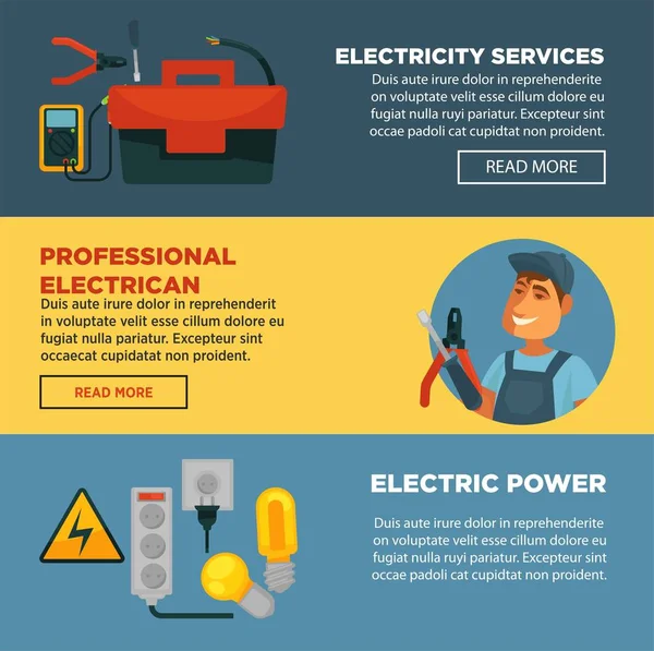 Servicio de reparación de electricidad — Vector de stock