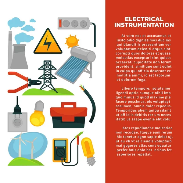 Electric Power Obtainment Usage Promotional Poster Sample Text Plant