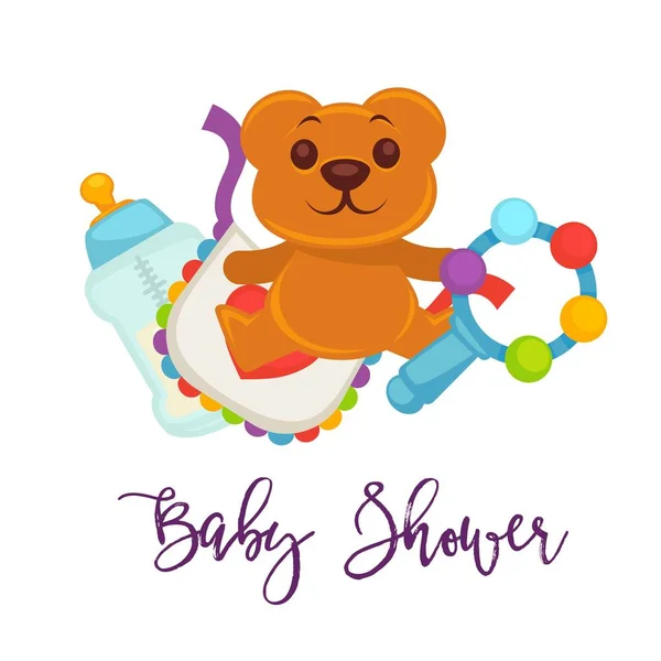 Bebê chuveiro cartão de saudação — Vetor de Stock