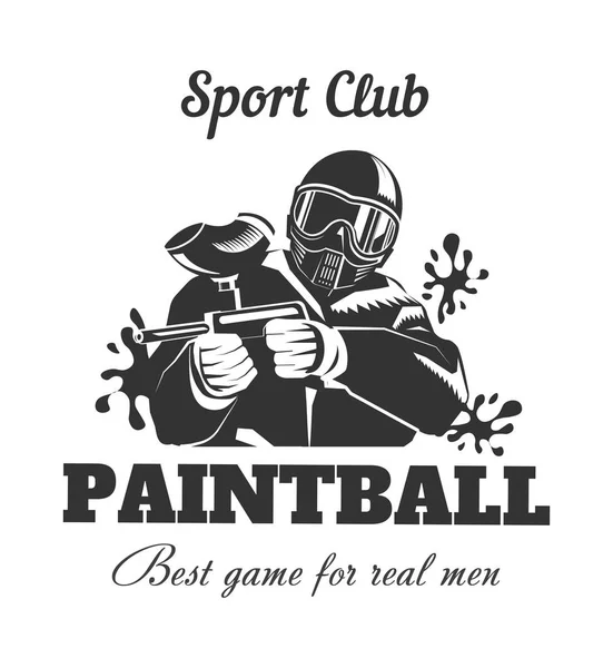 Manifesto del club sportivo di paintball — Vettoriale Stock