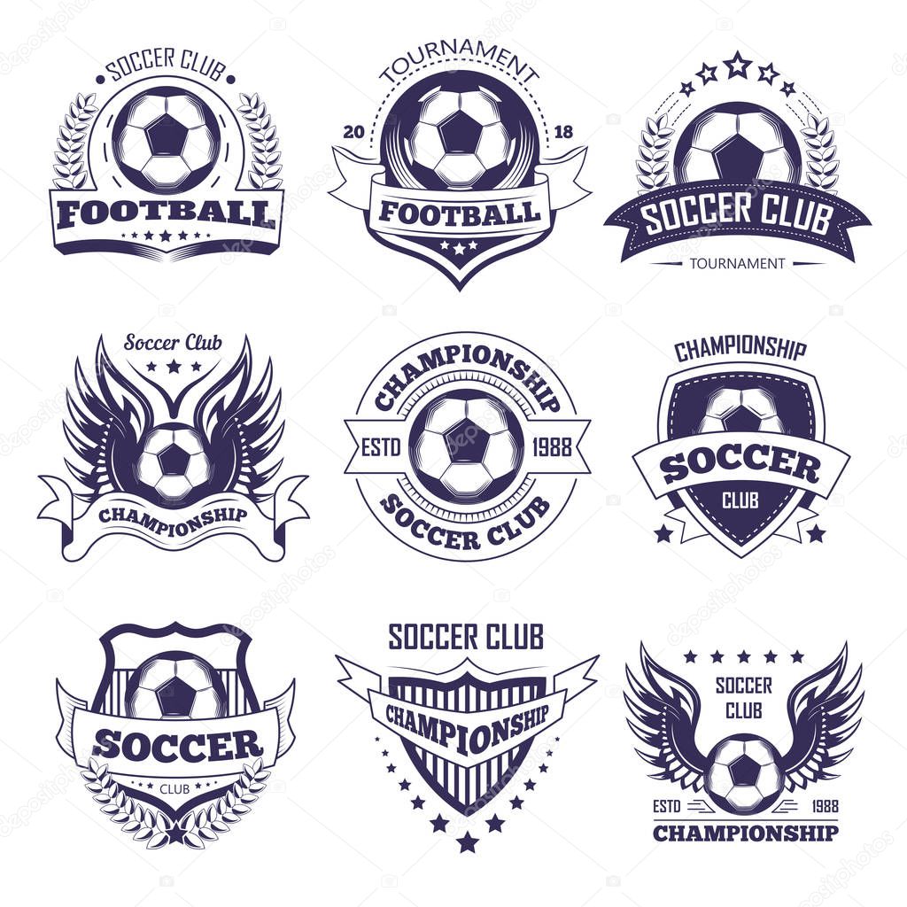 Soccer club icons, vector illustration