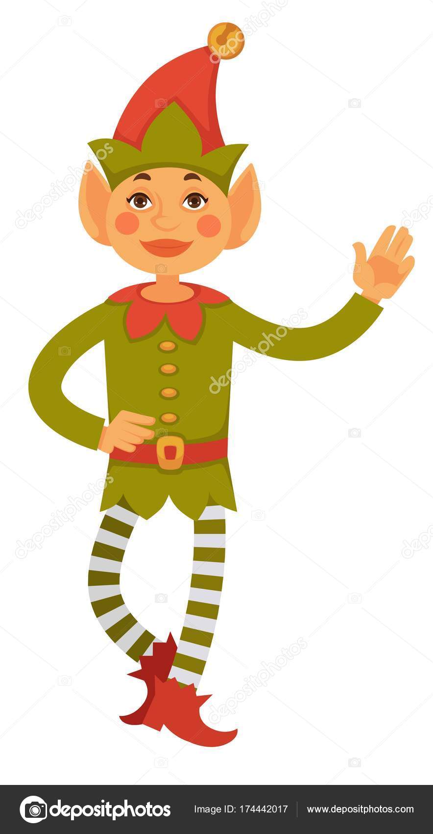 Santa Little Helper Big Ears Cone Hat Bell Top Green Vector Image By C Sonulkaster Vector Stock Santa Little Helper Big Ears Cone Hat Bell Top Green Vector Image By C Sonulkaster Vector Stock