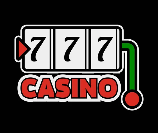 Modello Logo Del Poker Del Casinò Lucky Numebr Sette Jackpot — Vettoriale Stock