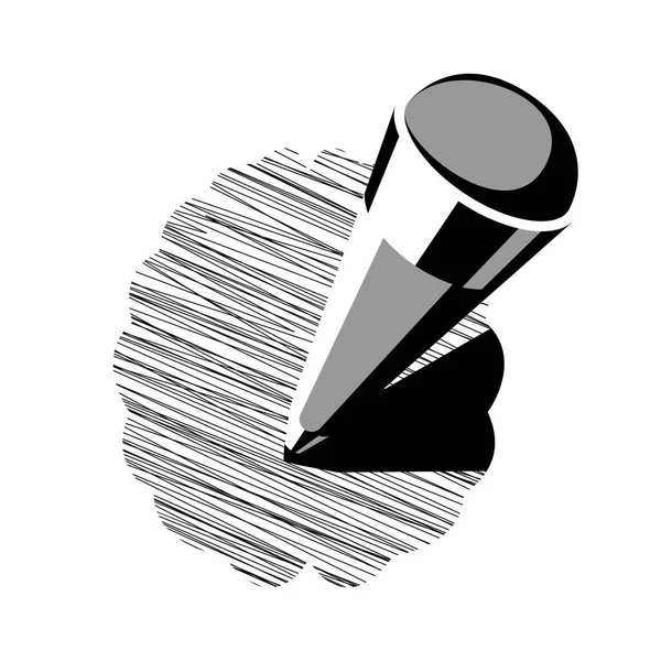 Эскиз Мозга Нарисован Карандашом Изолированным Монохромным Логотипом Рисунка Плоским Векторным — стоковый вектор