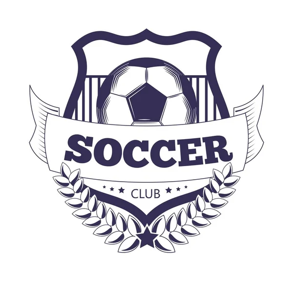 Futbol Kulübü Veya Futbol Ligi Şampiyonluk Kupası Logosu Şablonu Futbol — Stok Vektör