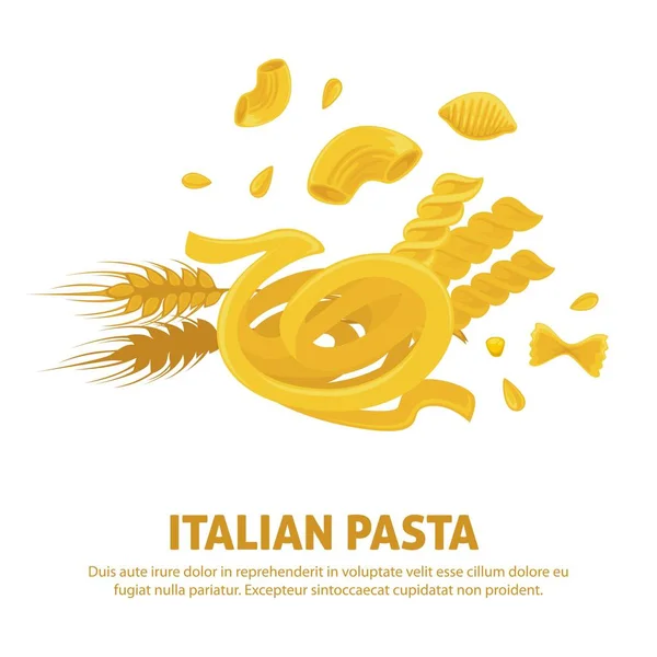 Originelle köstliche italienische Pasta auf Werbeplakaten — Stockvektor